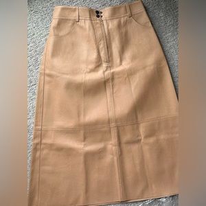 EC LEATHER A-LINE SKIRT FROM LUXYRY RUSSIAN CLOTHING BRAND “BRUSNIKA”